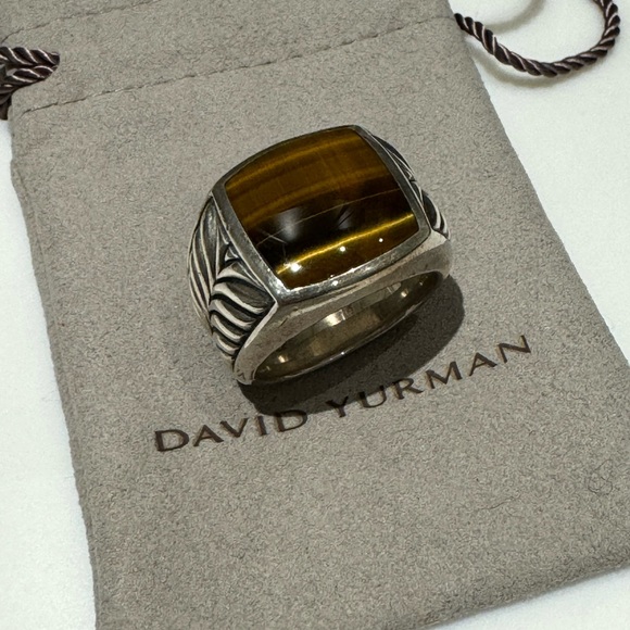 David Yurman Tigers Eye Signet Ring - Siz 10 - Picture 6 of 8